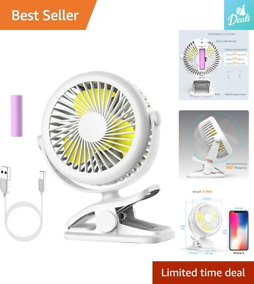 #ad Portable Clip On Stroller Fan Battery Operated 3 Adjustable Speeds White $16.14