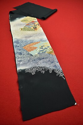 #ad Vintage Japanese Kimono Fabric Silk Antique Boro Kusakizome Dyed 58.7quot; JY68 60 $2.99