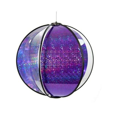 #ad 10quot; Hanging ball Laser Purple Spinning Globe outdoor garden decoration WF 85711 $25.29