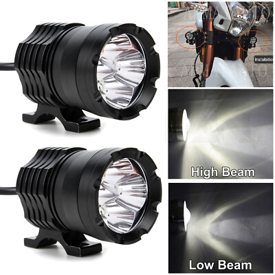 #ad 2x White LED Spot Light Motorcycle Headlight Driving Fog Pods Lamp Off Road ATV $28.95