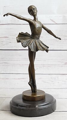 #ad Original Ballerina Lost Wax Bronze on Mable Base Sculpture Statue Figure Art $129.50
