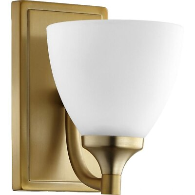 #ad 1 Light Wall Mount with Clear Glass 8 Inches H by 5.5 Inches W Aged Brass $45.95
