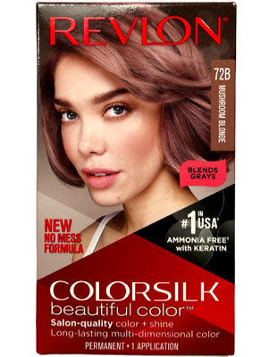#ad Revlon ColorSilk Beautiful Permanent Hair Color 72B Mushroom Blonde New In Box $10.99