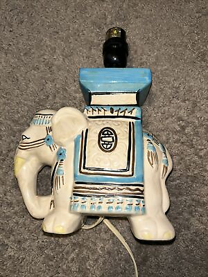 #ad RARE Vintage Elephant Porcelain Ceramic Oriental Lamp QUALITY TESTED $29.99