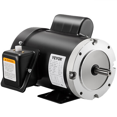 #ad VEVOR 1HP Electric Motor 56C Frame 1 Phase TEFC 1745RPM General Rated 13.6 6.8A $136.99