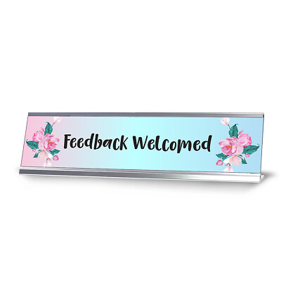 #ad Feedback Welcomed Desk Sign or Front Desk Counter Sign 2 x 8quot; $14.24