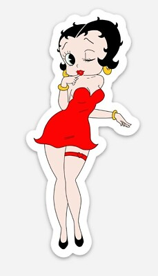#ad Betty Boop STICKER Classic Cartoon fridge or car pinup american culture $5.49