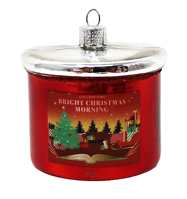 #ad Bath amp; Body Works Bright Christmas Morning 3 Wick Candle Ornament 2023 Red $22.43