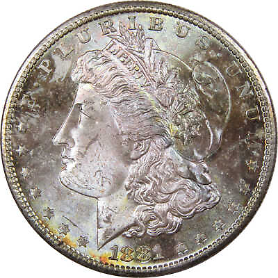 #ad 1881 S Morgan Dollar BU Choice Uncirculated Silver Toned SKU:I1256 $134.99