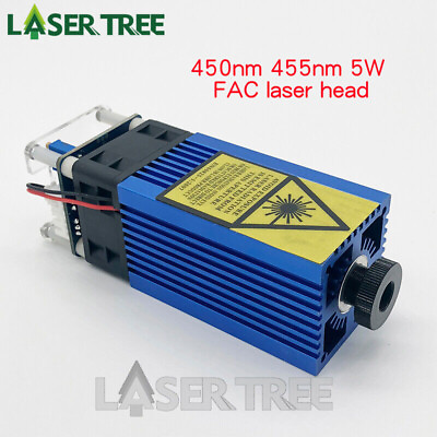 #ad LASER TREE 450nm 455nm 5W High Power Blue Laser Module Head FAC $235.00
