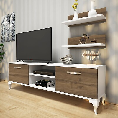 #ad RANİ A4 TV UNIT WITH SHELVES MODERN WITH FOOT DESIGN 150 CM TV STAND $159.99