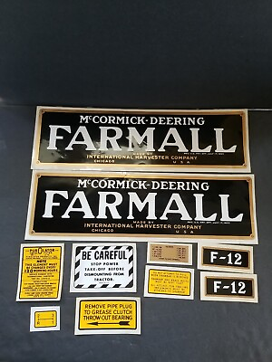 #ad Original Replacement IH FARMALL F 12 DECAL SET Missing Air Filter Sticker $59.99