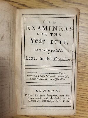 #ad The Examiners for the Year 1711 $1742.00