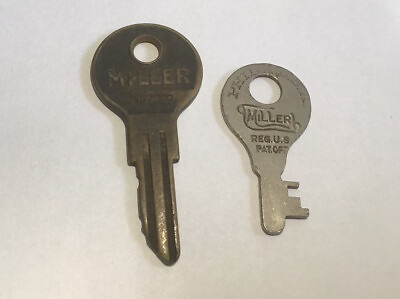 #ad Vintage Antique Miller Philadelphia PA Keys CH712 Padlock Trunk USA Rare Key $20.68