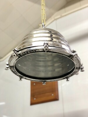#ad Dome Shape Vintage Retro Style Marine Solid Aluminum Ceiling Pendant Light Big $213.00