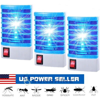 #ad 3 Electric Mosquito Killer Lamp Bug Insect Zapper Night Light LED Repellent Trap $12.99