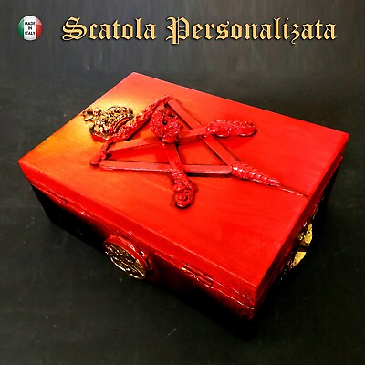 #ad scatola in legno personalizzata per tarocchi oracoli di cartomanzia magia strega EUR 192.00
