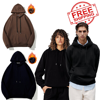 #ad ON SALE Pullover Hoodie Warm Fleece Sweatshirt Jumper Sweater Jacket Unisex $16.59