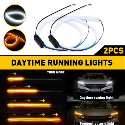 #ad 60cm LED Strip Lights DRL Car Headlight Turn Signal Bar Lamp Super Bright AUXITO $12.99