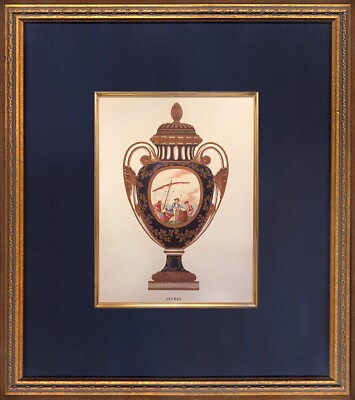 #ad Porcelaine De Sèvres Lithograph Antique Circa 1891 Elegantly Framed $175.00