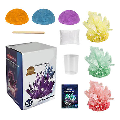 #ad Crystal Growing Kit Childrens Kids Make Your Own Geode Science Experiment Set $9.26