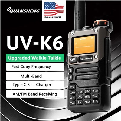 #ad QuanSheng UV K6 NOAA Weather Alert Air Band Radio Wireless Frequency Radio 5KM $30.83