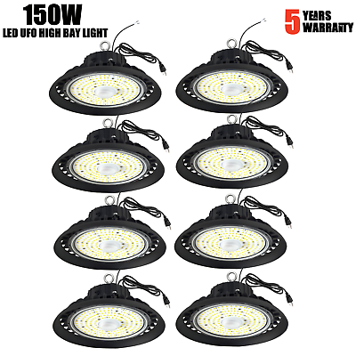 #ad 8 Pack 150W UFO Led High Bay Light Commercial Warehouse Factory Lighting Fixture $503.99