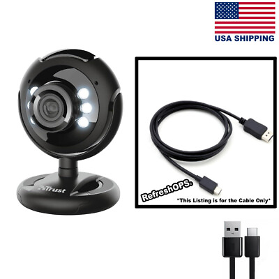 #ad Trust Spotlight Pro Webcam with Microphone USB Cable Transfer Cord Replacement $13.09