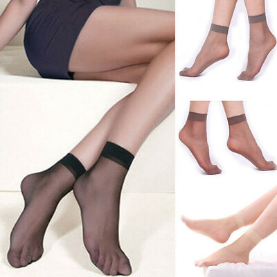 #ad 10 20 Pairs Elastic Short Ankle Sheer Silk Short Stockings Women Nylon Socks 5 9 $6.65