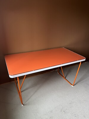 #ad Ikea Table Desk Rydeback Backaryd Orange w removable glass top Used Great $179.97