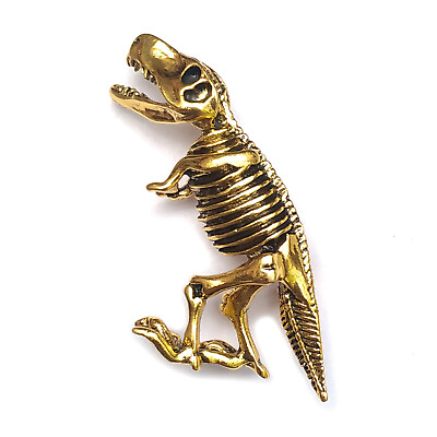 #ad Brooch Gold Dinosaur T Rex Skeleton Unisex Men Simple Cool Suit Pin C $7.99