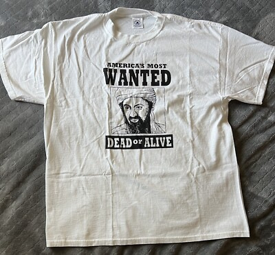 #ad Vintage Rare Osama Bin Laden Wanted Dead Man Walking Political T Shirt Men#x27;s XL $34.99