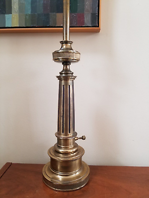 #ad Vintage Stiffel MCM Black Enamel Brass Table Lamp $89.99