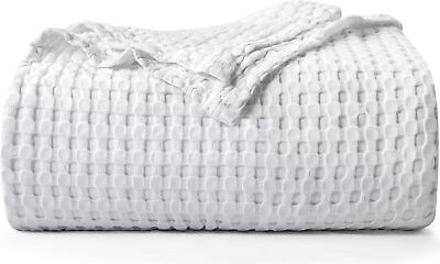 #ad Utopia Bedding Cotton Waffle Blanket 300 GSM White 90x90 Inches Soft Lightwe $77.76
