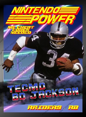 #ad Bo Jackson NES Power Tecmo Bowl Raider#x27;s ACEO Card 1 of 4 card series $7.99