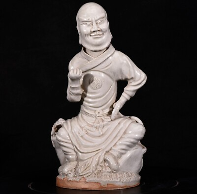 #ad 11.4quot; Chinese antique The State of Yuan White glaze Luohan Statue $361.20