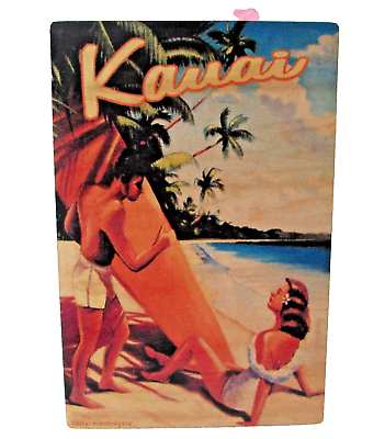 #ad Wooden Postcard Kauai Hawaii Vintage Style Made in Hawaii NEW $6.00