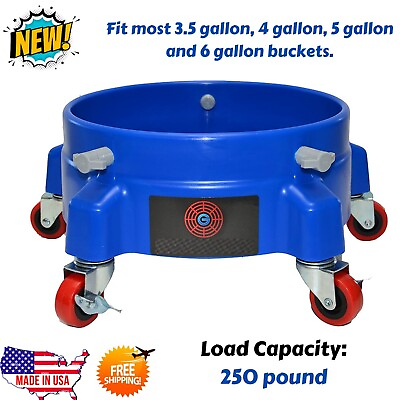 #ad Handy Bucket Dolly Roller Moving Wheels Cart Storage Base Floor Garage Wash Car $95.37