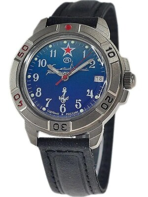 #ad New Mechanical Men#x27;s Wristwatch Vostok Komandirskie Blue dial 436289 WR 20 m $73.00