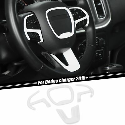 #ad White Steering Wheel Frame Cover Trim for Dodge Challenger Charger Durango 2015 $18.99