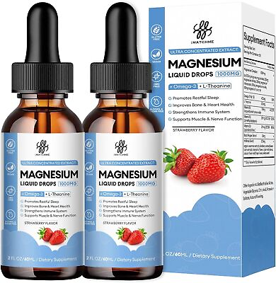#ad Magnesium Glycinate Liquid Drop with Citrate Oxide and Strawberry 2pc $47.95