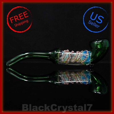 #ad 8quot; Handmade Pure Green Electric Energy Sherlock Tobacco Smoking Bowl Glass Pipes $18.39