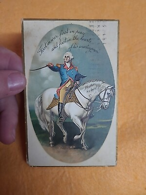 #ad Clapsaddle uns George Washington White Horse First In War Peace 1910 $14.00