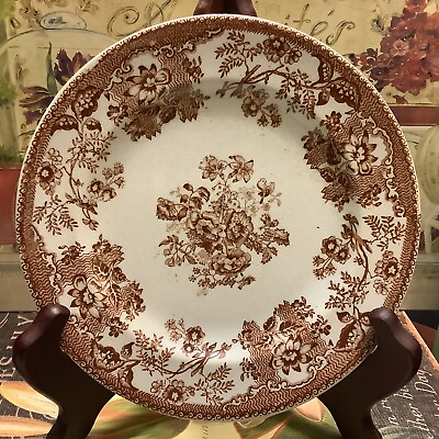 #ad Antique Baker amp; Co ”Persian Rose” 6.75” Bread amp; Butter Plate Brown Transferware $24.99