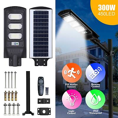 #ad LED Lamp Solar Street Light Road Lamp Outdoor IP65 Dusk to Dawn Home Waterproof $56.98
