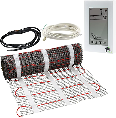 #ad EconoHome Fluoropolymer Insulated Floor Heating Mat With WiFi Thermostat $189.00