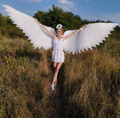 #ad Big dancing white angel movable wings cosplay for wedding for women photo props $103.79