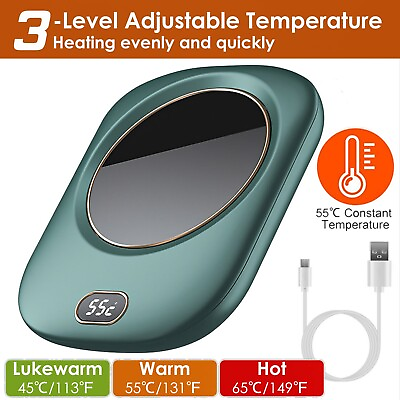 #ad USB Electric Coffee Cup Mug Warmer Milk Warmer Pad LED 3 Temperatures Adjustable $15.68