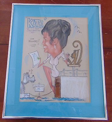 #ad VINTAGE 1972 70#x27;S Female Americana Art Caricature by Don Pottratz Color Framed $249.00