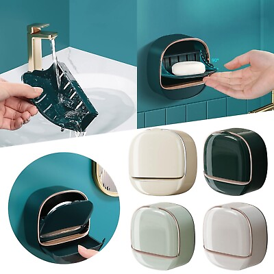 #ad Wall Mounted Soap Box for Shower Soap Dish Holder Keep Soap Bar Dry for Bathroom $16.01